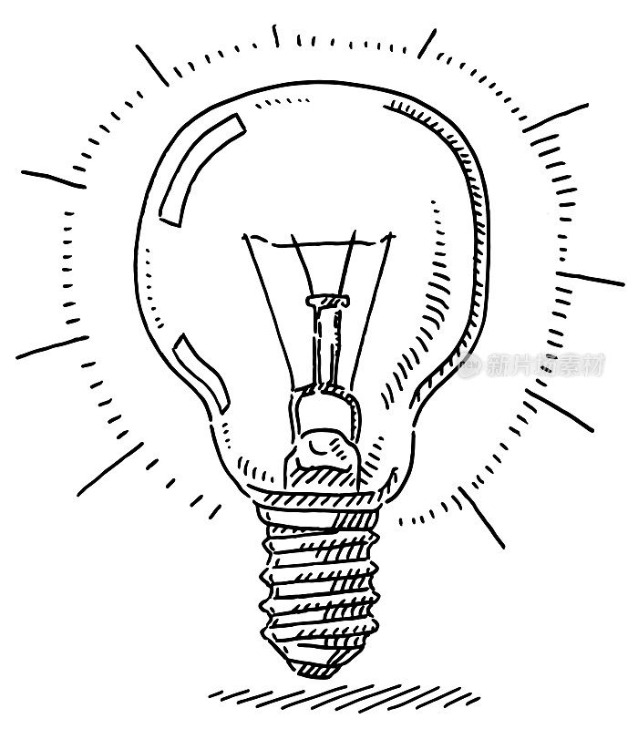 Incandescent Light Bulb Symbol Drawing